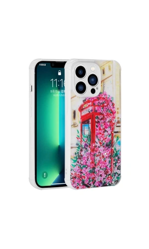 Apple iPhone 12 Pro Max Kılıf Simli Desenli Kamera Korumalı Parlak Zore Popy Kapak