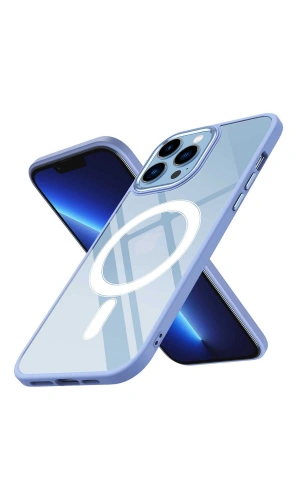 Apple iPhone 12 Pro Max Kılıf Wireless Şarj Özellikli Zore Krom M-safe Silikon Kapak
