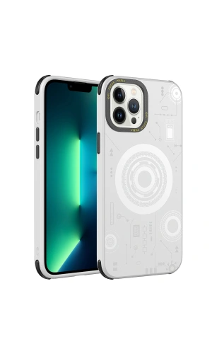 Apple iPhone 12 Pro Max Kılıf Zore Wireless Şarj Özellikli Desenli Hot Kapak