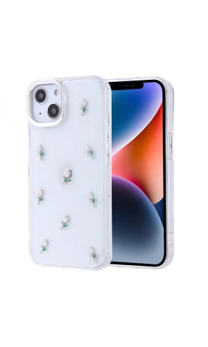 Apple iPhone 13 Kılıf Airbag Tasarımlı Simli Şeffaf Zore Kutup Kapak