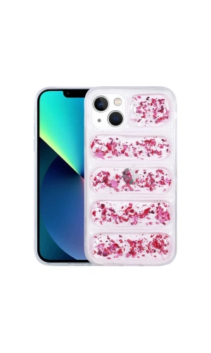 Apple iPhone 13 Kılıf Kamera Korumalı Simli Airbagli Zore Dalga Kapak
