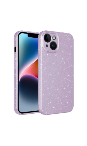 Apple iPhone 13 Kılıf Kamera Korumalı Simli Lüks Zore Koton Kapak