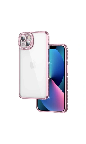 Apple iPhone 13 Kılıf Kamera Korumalı Taşlı Zore Mina Kapak