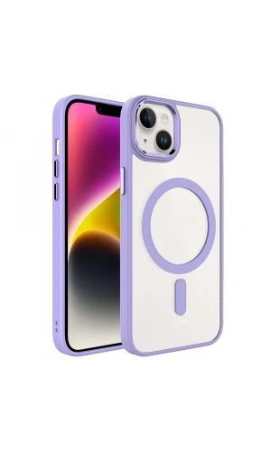 Apple iPhone 13 Kılıf Wireless Şarj Özellikli Zore Krom M-safe Silikon Kapak