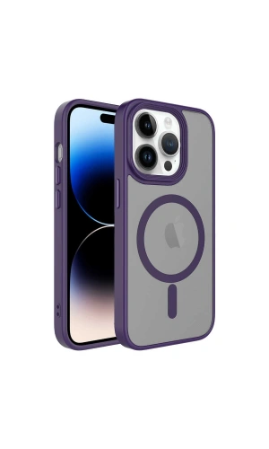 Apple iPhone 13 Pro Kılıf Mat Arka Yüzey Wireless Şarj Özellikli Zore Flet M-safe Kapak