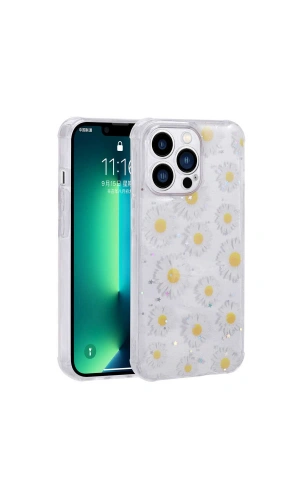 Apple iPhone 13 Pro Kılıf Simli Desenli Kamera Korumalı Parlak Zore Popy Kapak