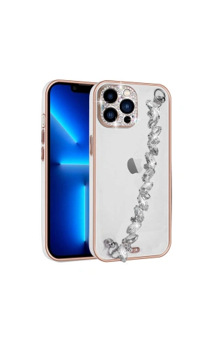 Apple iPhone 13 Pro Kılıf Taş Süslemeli Kamera Korumalı El Tutamaçlı Zore Blazer Kapak