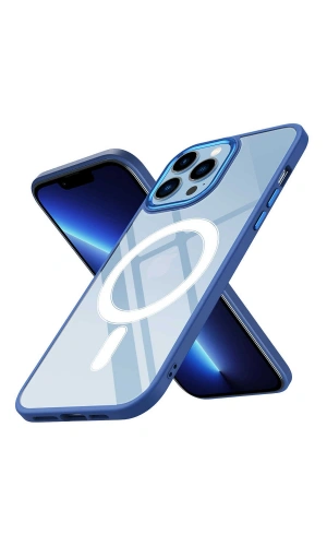 Apple iPhone 13 Pro Kılıf Wireless Şarj Özellikli Zore Krom M-safe Silikon Kapak