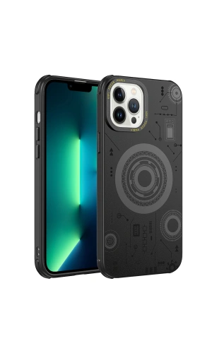 Apple iPhone 13 Pro Kılıf Zore Wireless Şarj Özellikli Desenli Hot Kapak