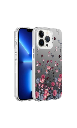 Apple iPhone 13 Pro Max Kılıf Desenli Zore Silver Sert Kapak