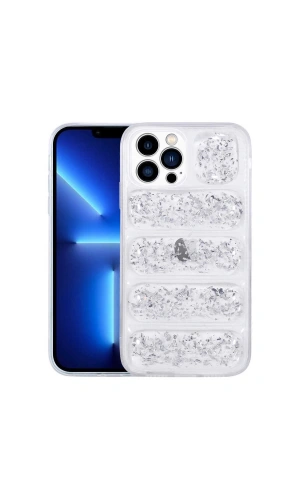 Apple iPhone 13 Pro Max Kılıf Kamera Korumalı Simli Airbagli Zore Dalga Kapak
