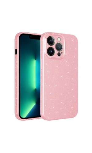 Apple iPhone 13 Pro Max Kılıf Kamera Korumalı Simli Lüks Zore Koton Kapak