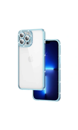 Apple iPhone 13 Pro Max Kılıf Kamera Korumalı Taşlı Zore Mina Kapak
