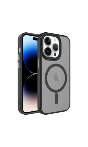 Apple iPhone 13 Pro Max Kılıf Mat Arka Yüzey Wireless Şarj Özellikli Zore Flet M-safe Kapak