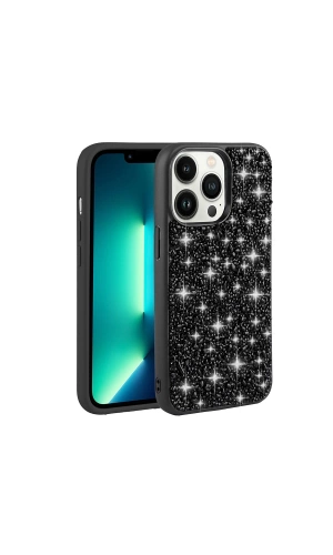 Apple iPhone 13 Pro Max Kılıf Parlak Taşlı Tasarım Zore Linea Kapak