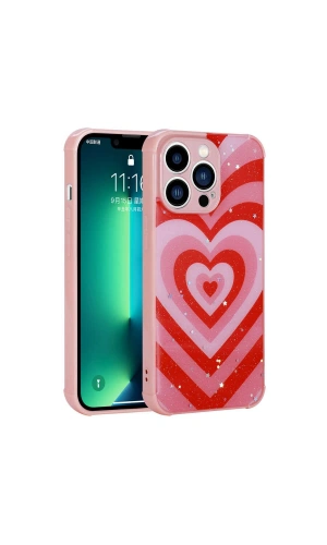 Apple iPhone 13 Pro Max Kılıf Simli Desenli Kamera Korumalı Parlak Zore Popy Kapak