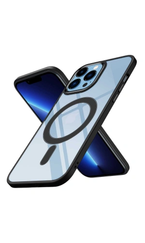 Apple iPhone 13 Pro Max Kılıf Wireless Şarj Özellikli Zore Krom M-safe Silikon Kapak