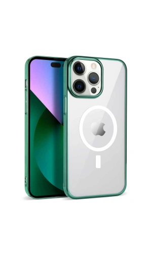 Apple iPhone 13 Pro Max Kılıf Zore Wireless Şarj Özellikli Pixel M-safe Kapak