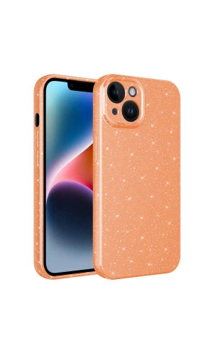 Apple iPhone 14 Kılıf Kamera Korumalı Simli Lüks Zore Koton Kapak