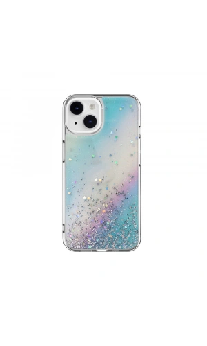 Apple iPhone 14 Kılıf Parlayan Simli Şeffaf Lisanslı Switcheasy Starfield Kapak