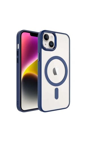 Apple iPhone 14 Kılıf Wireless Şarj Özellikli Zore Krom M-safe Silikon Kapak