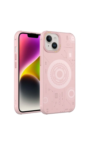 Apple iPhone 14 Kılıf Zore Wireless Şarj Özellikli Desenli Hot Kapak