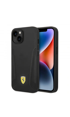 Apple iPhone 14 Plus Kılıf Ferrari Orjinal Lisanslı M-safe Şarj Özellikli Deri Kenarları Damgalı Dizayn Kapak