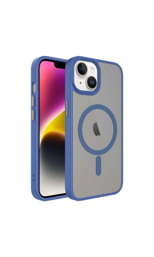 Apple iPhone 14 Plus Kılıf Mat Arka Yüzey Wireless Şarj Özellikli Zore Flet M-safe Kapak