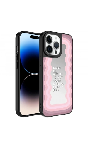 Apple iPhone 14 Pro Kılıf Aynalı Desenli Kamera Korumalı Parlak Zore Mirror Kapak