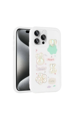 Apple iPhone 14 Pro Kılıf Kabartma Figürlü Parlak Zore Toys Silikon Kapak