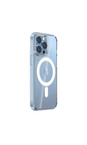 Apple iPhone 14 Pro Kılıf M-safe Şarj Özellikli Şeffaf Sert PC Zore Embos Kapak