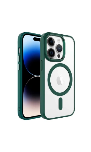 Apple iPhone 14 Pro Kılıf Wireless Şarj Özellikli Zore Krom M-safe Silikon Kapak