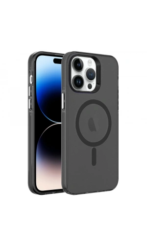 Apple iPhone 14 Pro Kılıf Zore M-safe Şarj Özellikli Buzlu Transparan C-Pro Sert Kapak