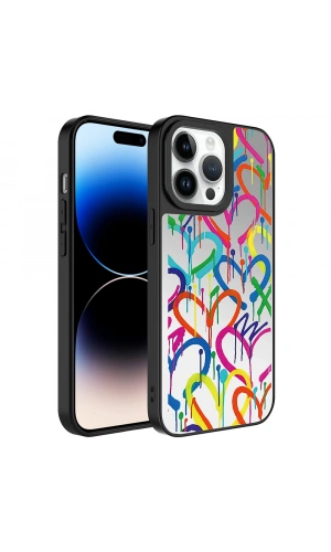 Apple iPhone 14 Pro Max Kılıf Aynalı Desenli Kamera Korumalı Parlak Zore Mirror Kapak