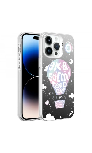 Apple iPhone 14 Pro Max Kılıf Desenli Zore Silver Sert Kapak