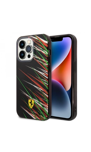 Apple iPhone 14 Pro Max Kılıf Ferrari Orjinal Lisanslı Baskı Logolu Çimen Desenli Kapak