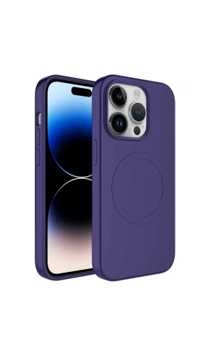 Apple iPhone 14 Pro Max Kılıf M-safe Wireless Şarj Özellikli Pastel Renk Silikon Zore Plas Kapak