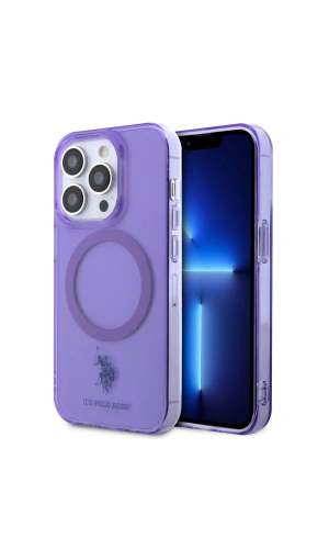 Apple iPhone 14 Pro Max Kılıf U.S. POLO ASSN. M-safe Şarj Özellikli Transparan Tasarım Kapak