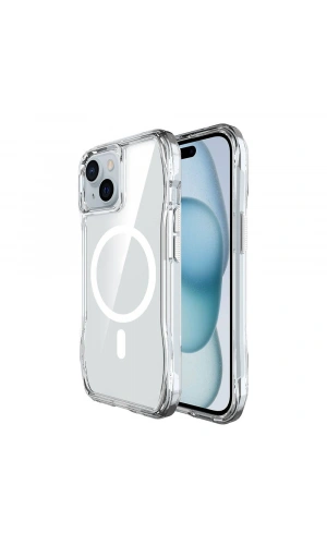 Apple iPhone 15 Kılıf M-safe Şarj Özellikli Airbagli Şeffaf Zore İncek Kapak