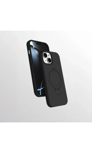 Apple iPhone 15 Kılıf M-safe Şarj Özellikli Standlı Zore Samara Kapak