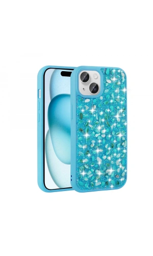 Apple iPhone 15 Kılıf Parlak Taşlı Tasarım Zore Linea Diamond Kapak