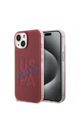 Apple iPhone 15 Kılıf U.S. Polo Assn. Orjinal Lisanslı Simli Parlak Alfabe Tasarım Kapak