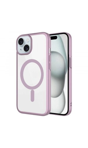 Apple iPhone 15 Kılıf Wireless Şarj Özellikli Sert PC Zore Mat Riksos M-safe Kapak