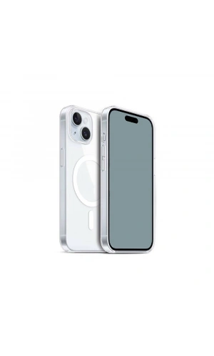 Apple iPhone 15 Plus Kılıf M-safe Şarj Özellikli Şeffaf Sert PC Zore Embos Kapak