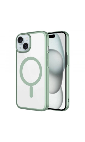 Apple iPhone 15 Plus Kılıf Wireless Şarj Özellikli Sert PC Zore Mat Riksos M-safe Kapak