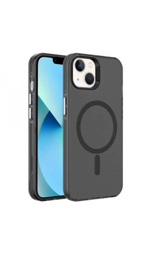 Apple iPhone 15 Plus Kılıf Zore M-safe Şarj Özellikli Buzlu Transparan C-Pro Sert Kapak