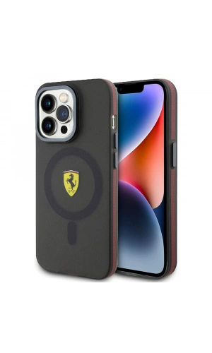 Apple iPhone 15 Pro Kılıf Ferrari Orjinal Lisanslı M-safe Şarj Özellikli Kontrast Bumper Kapak