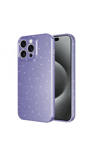 Apple iPhone 15 Pro Kılıf Kamera Korumalı Simli Lüks Zore Koton Kapak