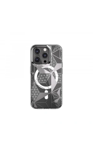 Apple iPhone 15 Pro Kılıf M-safe Şarj Özellikli Çift IMD Baskılı Lisanslı Switcheasy Artist-M Asanoha Kapak