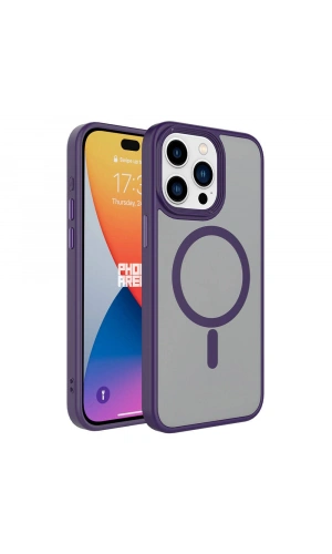Apple iPhone 15 Pro Kılıf Mat Arka Yüzey Wireless Şarj Özellikli Zore Flet M-safe Kapak